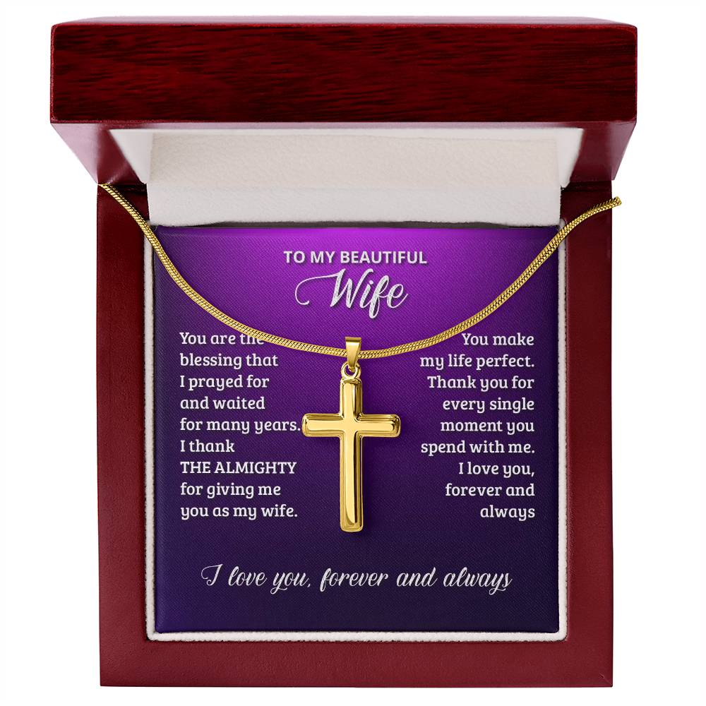 Artisan Cross Necklace - Snake Chain