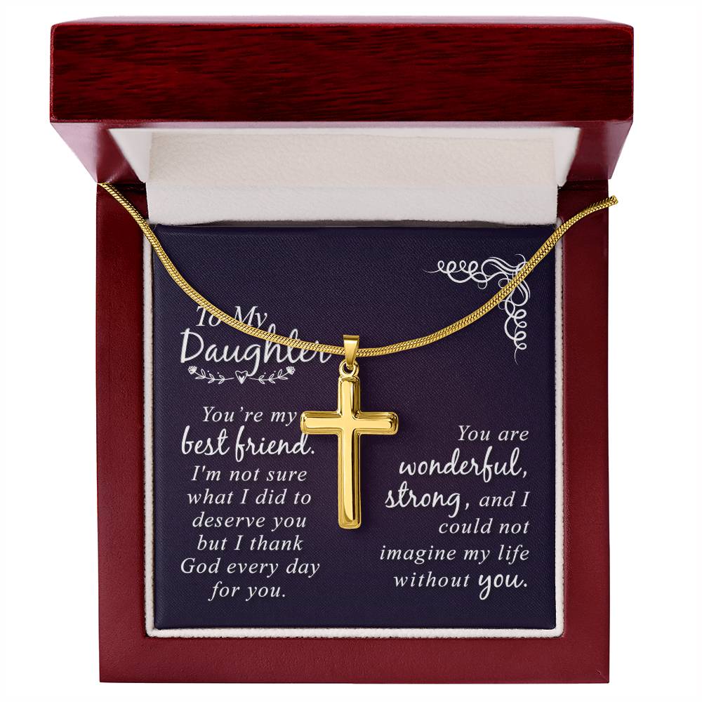 Artisan Cross Necklace - Snake Chain