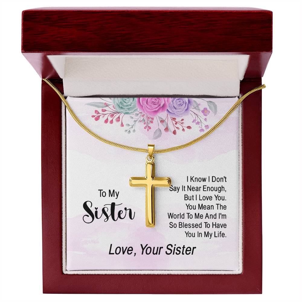 Artisan Cross Necklace - Snake Chain