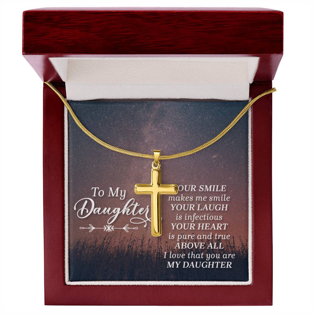 Artisan Cross Necklace - Snake Chain