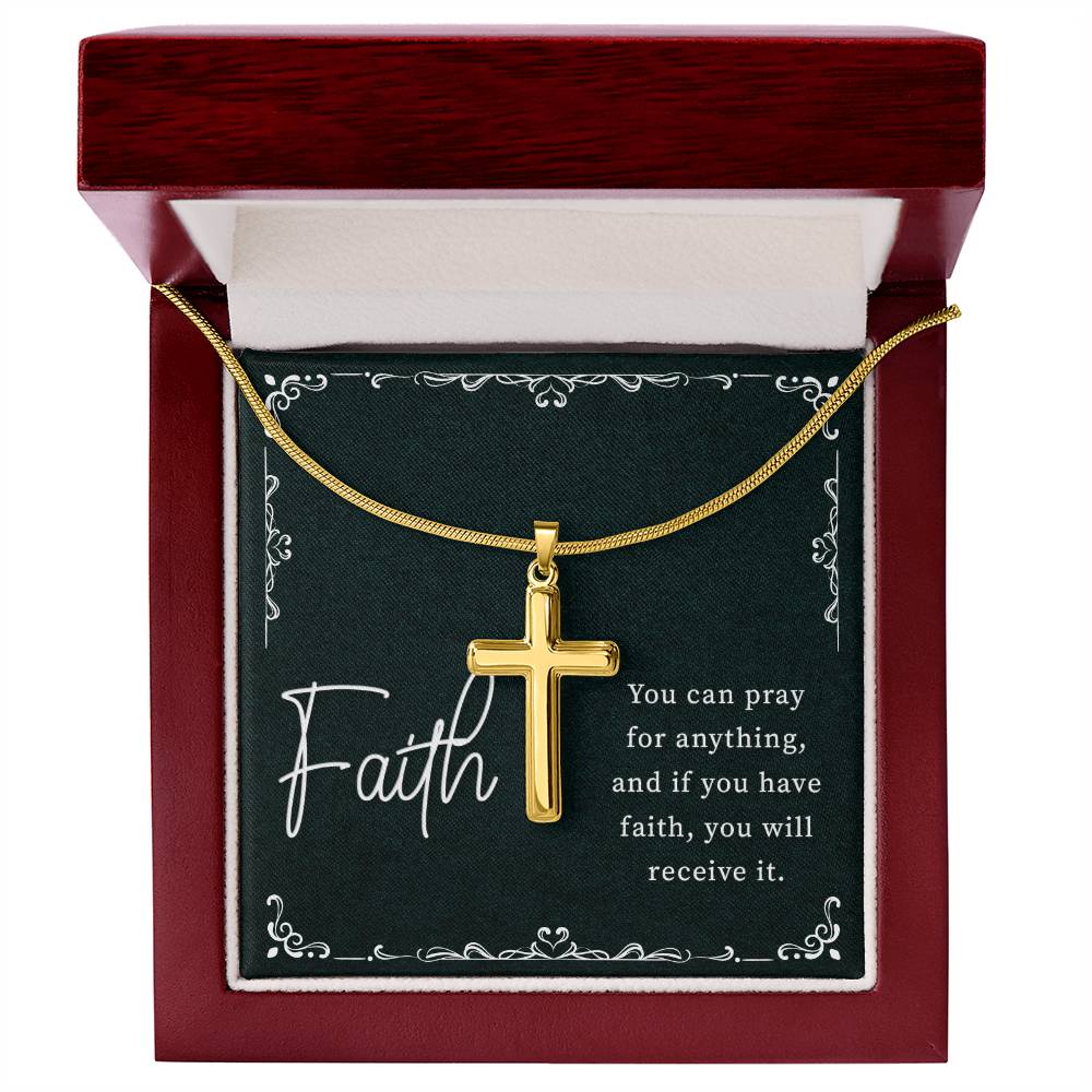 Artisan Cross Necklace - Snake Chain