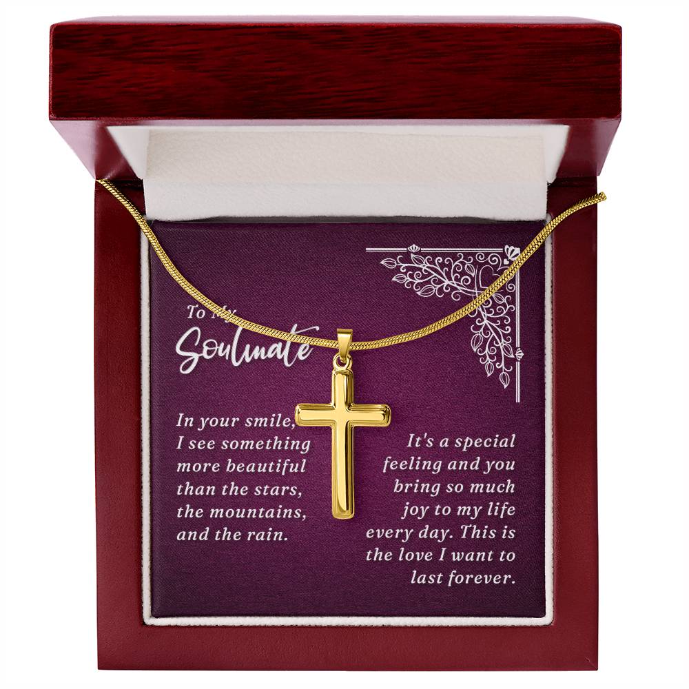 Artisan Cross Necklace - Snake Chain