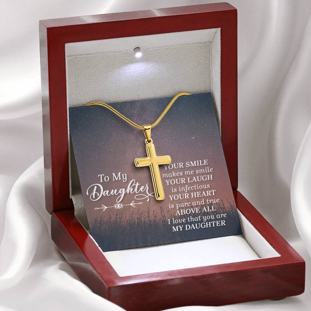 Artisan Cross Necklace - Snake Chain