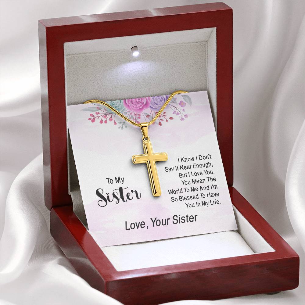Artisan Cross Necklace - Snake Chain