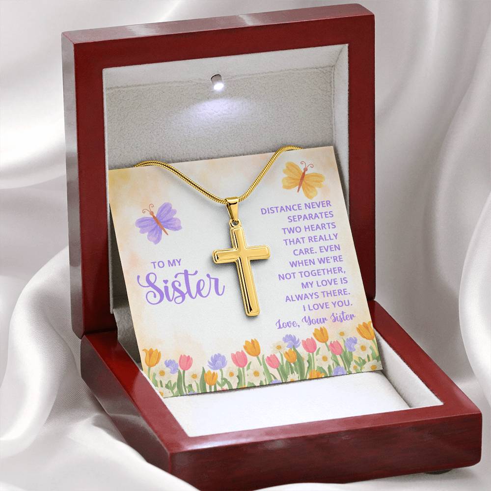 Artisan Cross Necklace - Snake Chain