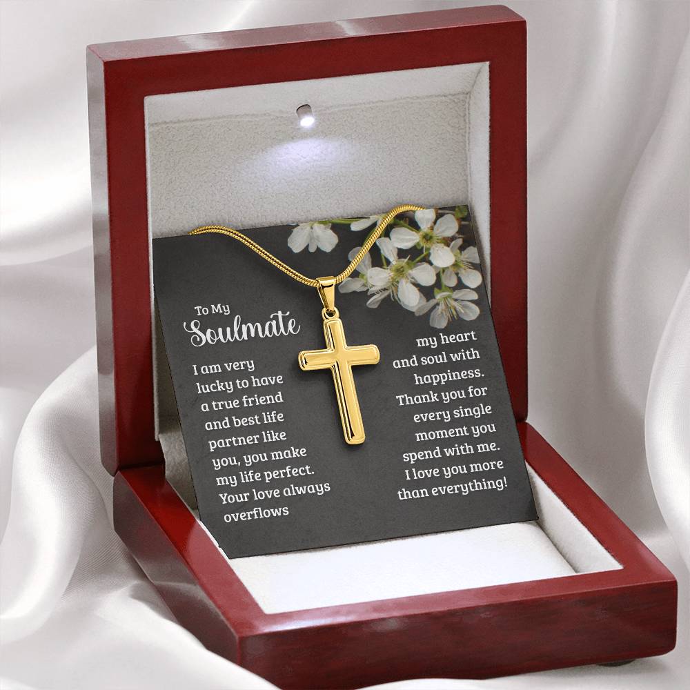 Artisan Cross Necklace - Snake Chain