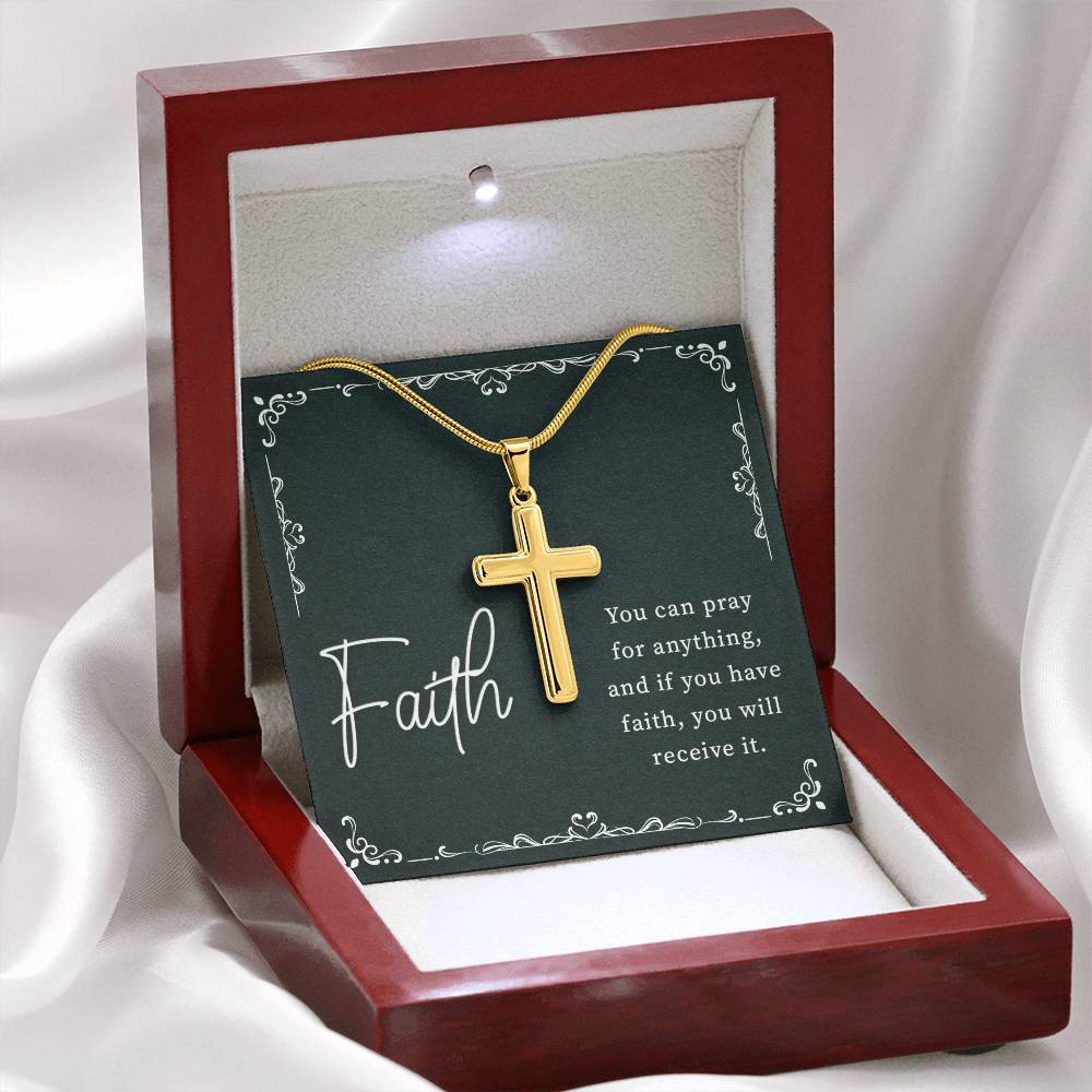 Artisan Cross Necklace - Snake Chain