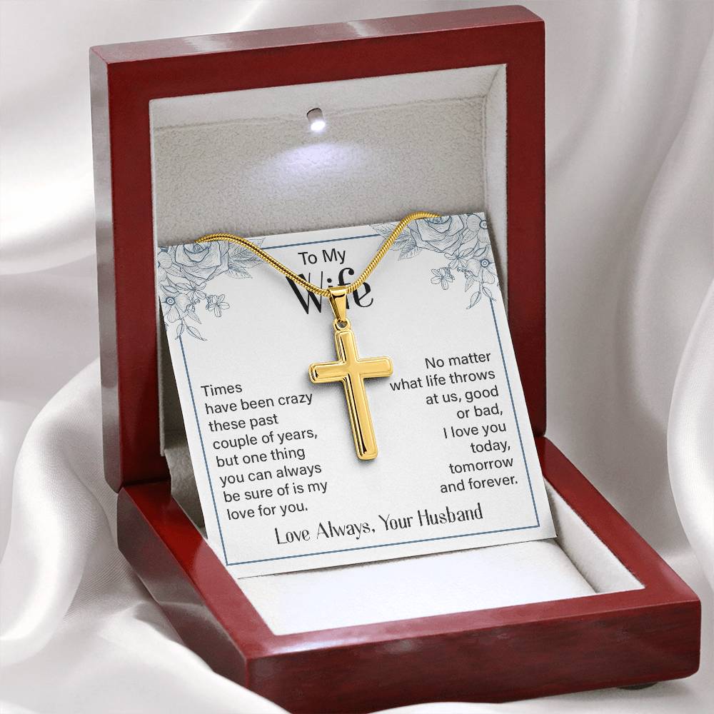 Artisan Cross Necklace - Snake Chain