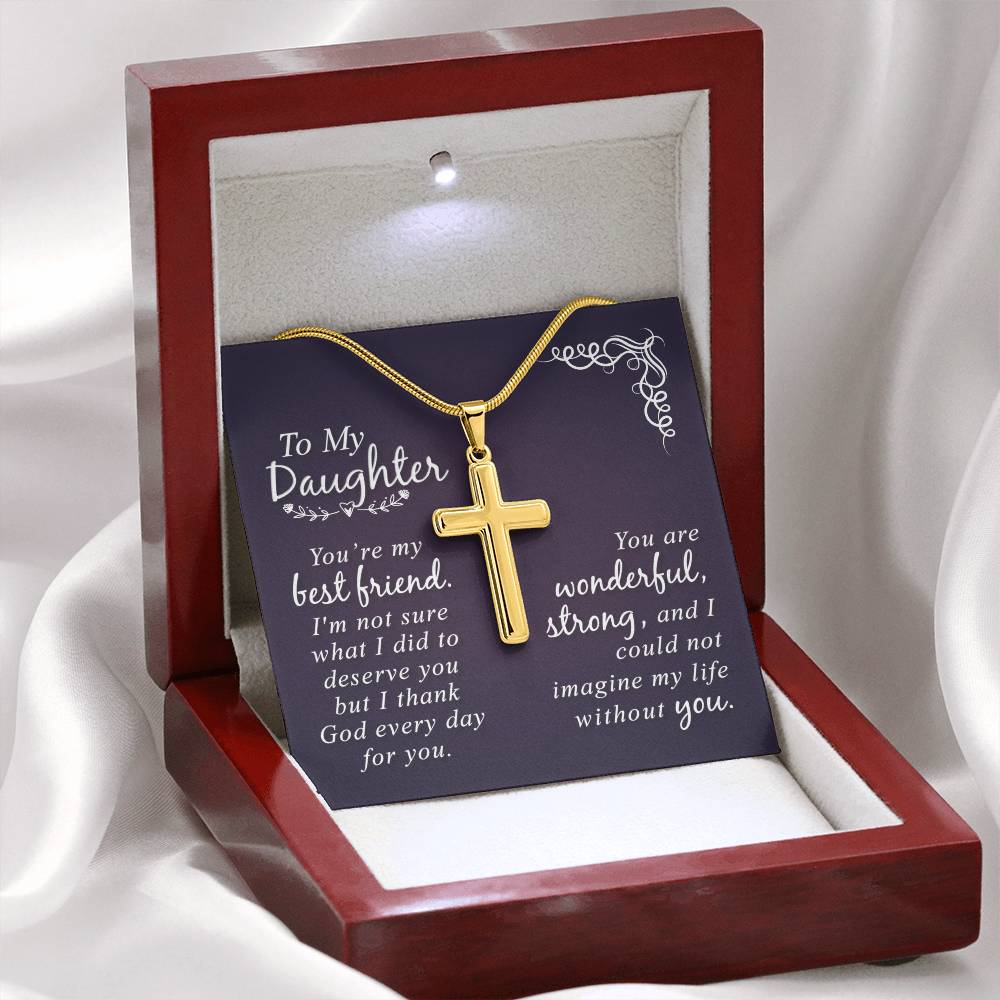 Artisan Cross Necklace - Snake Chain