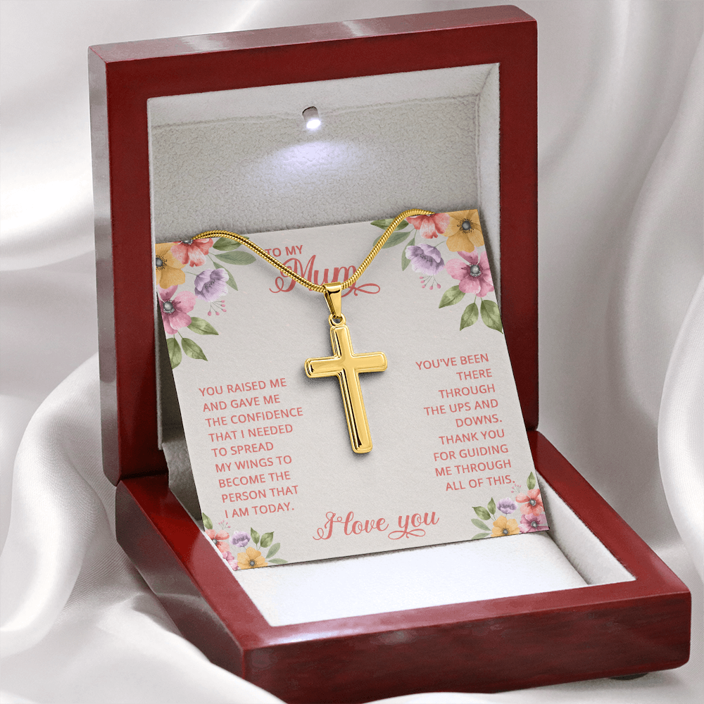 Artisan Cross Necklace - Snake Chain