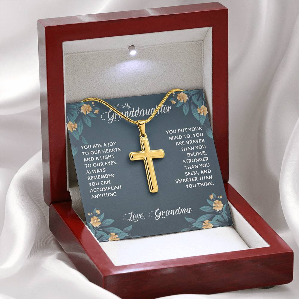 Artisan Cross Necklace - Snake Chain