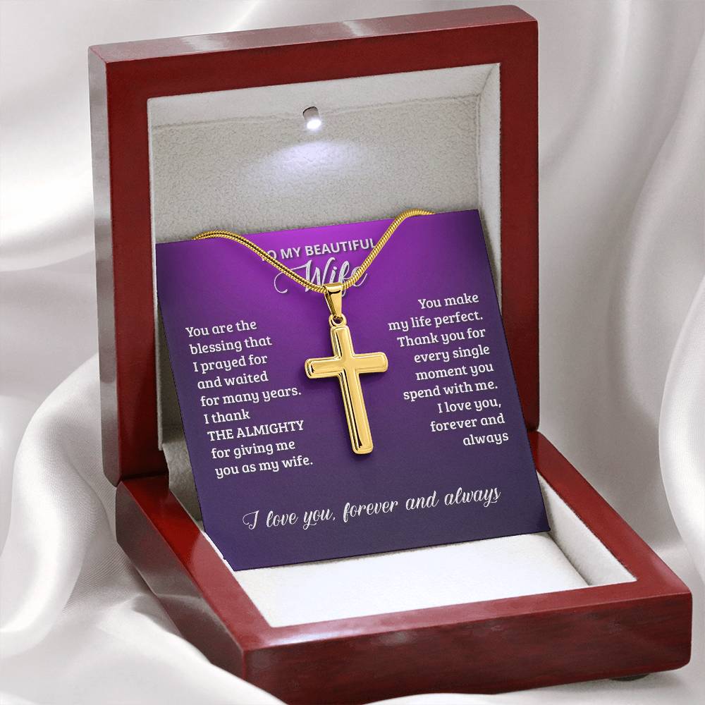 Artisan Cross Necklace - Snake Chain