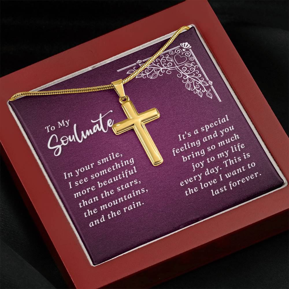 Artisan Cross Necklace - Snake Chain