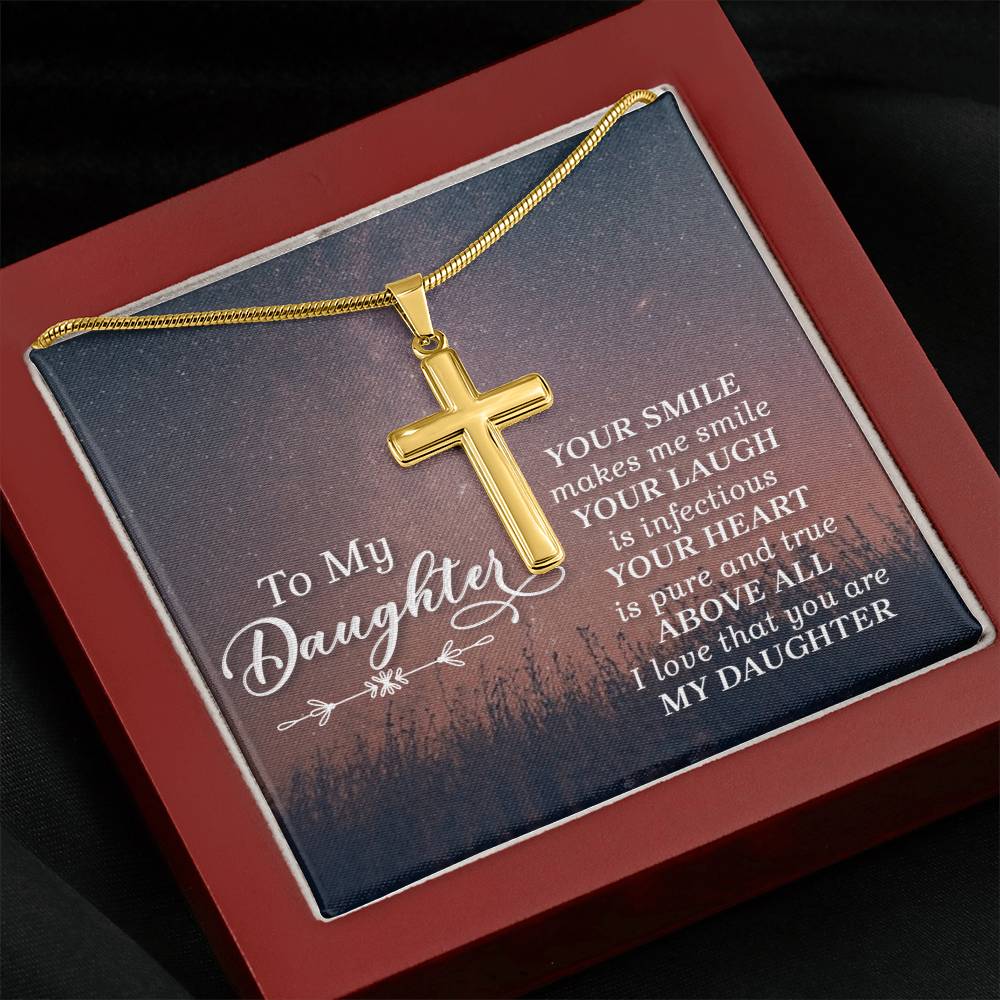 Artisan Cross Necklace - Snake Chain