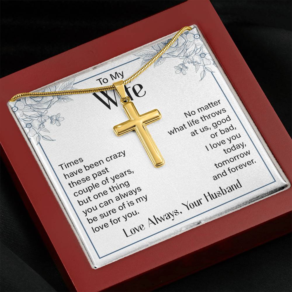 Artisan Cross Necklace - Snake Chain