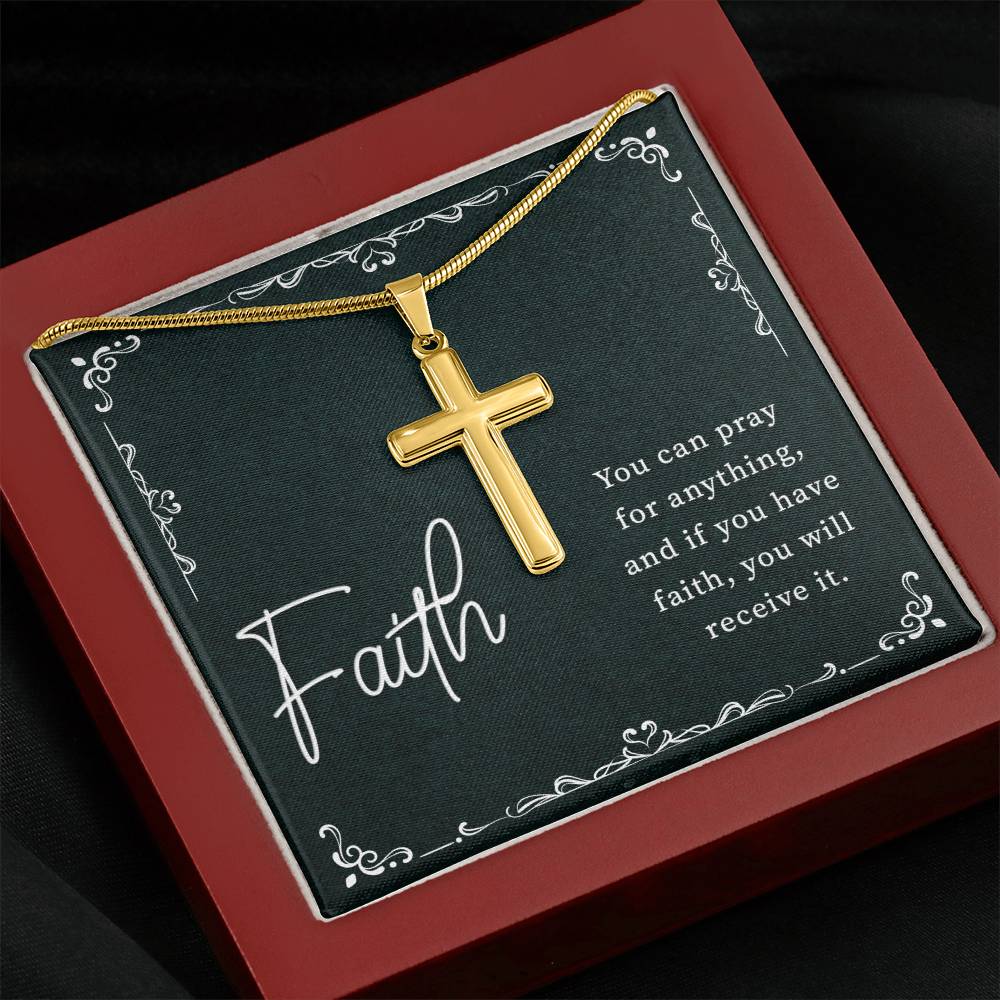 Artisan Cross Necklace - Snake Chain
