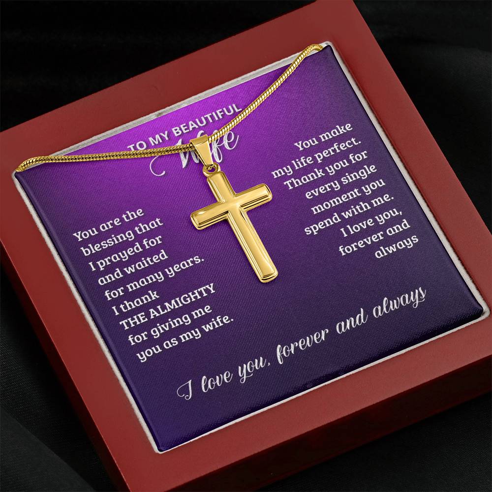 Artisan Cross Necklace - Snake Chain