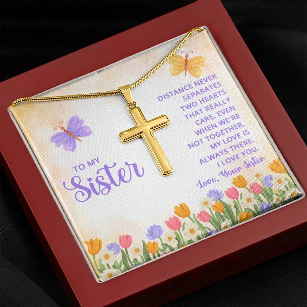 Artisan Cross Necklace - Snake Chain