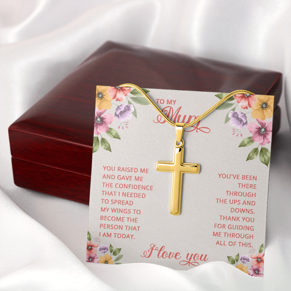 Artisan Cross Necklace - Snake Chain