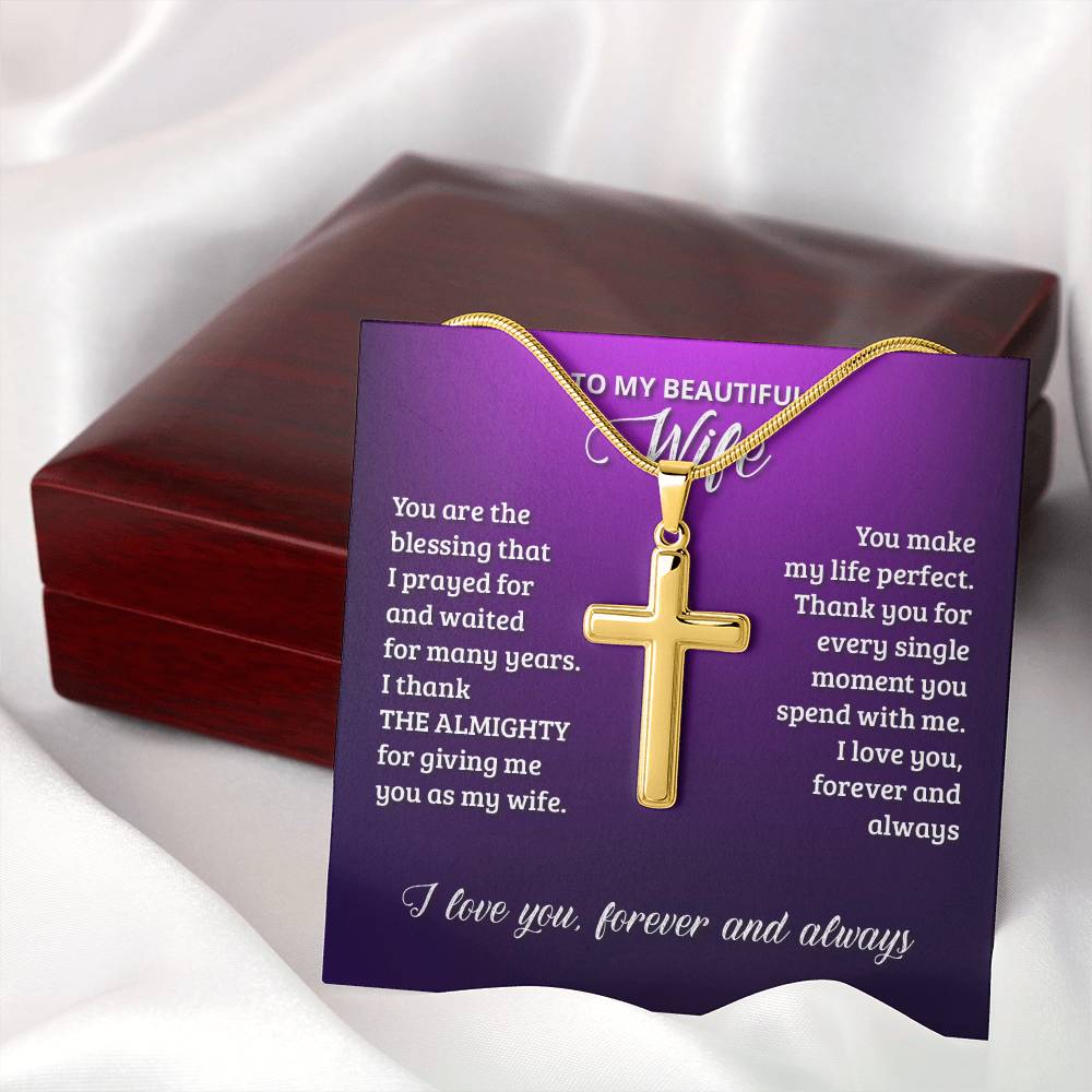 Artisan Cross Necklace - Snake Chain