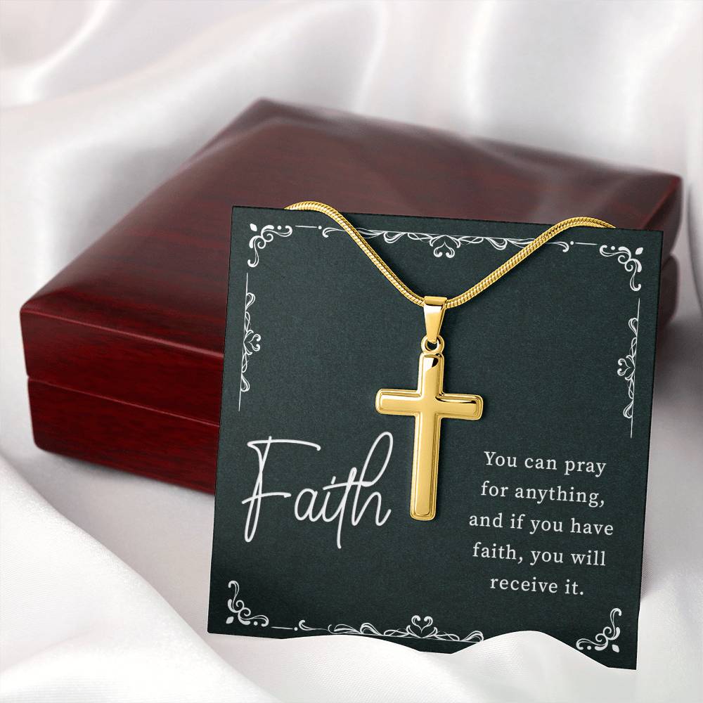 Artisan Cross Necklace - Snake Chain