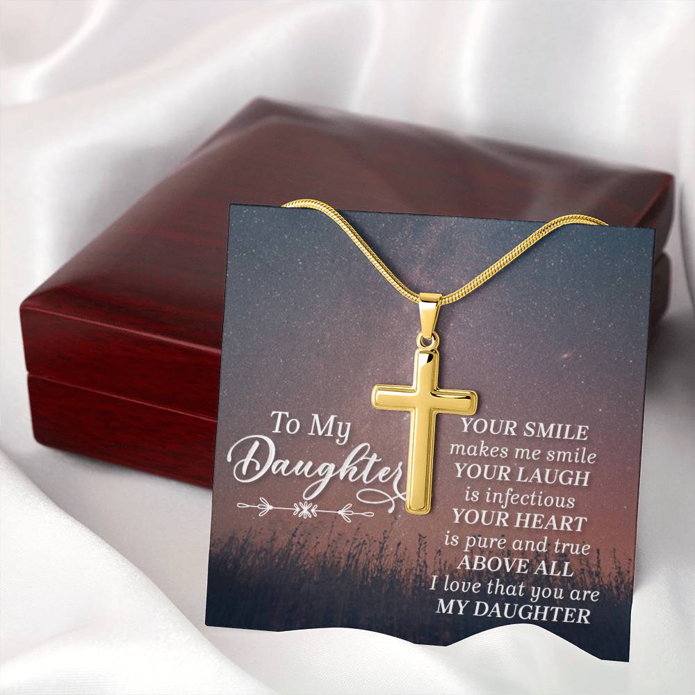 Artisan Cross Necklace - Snake Chain