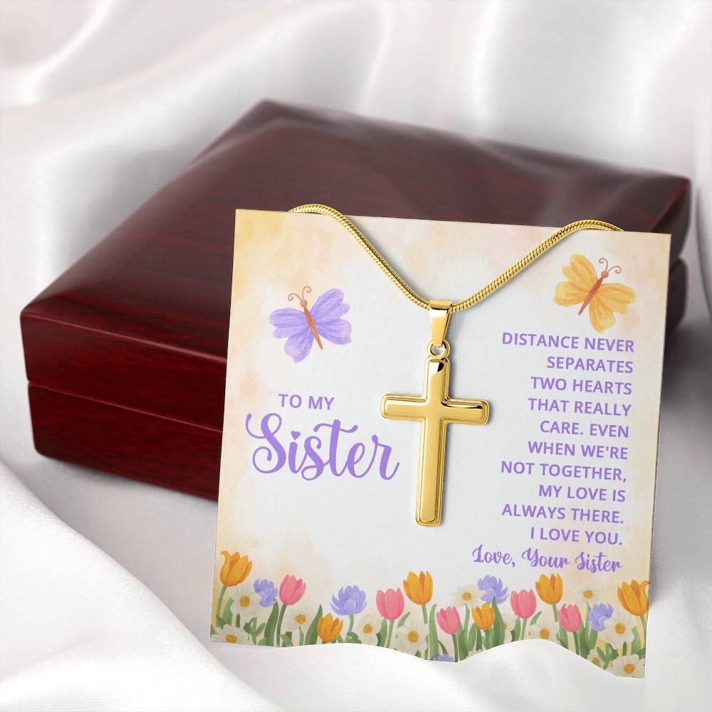 Artisan Cross Necklace - Snake Chain