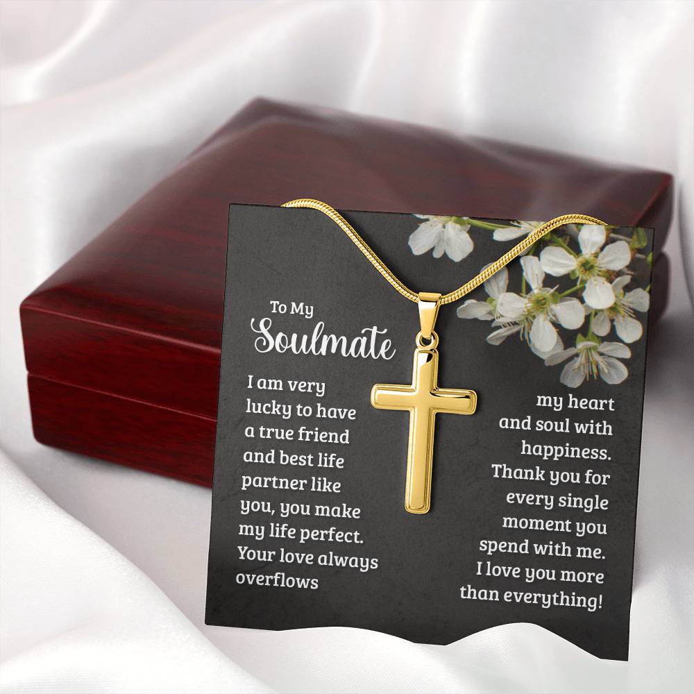 Artisan Cross Necklace - Snake Chain