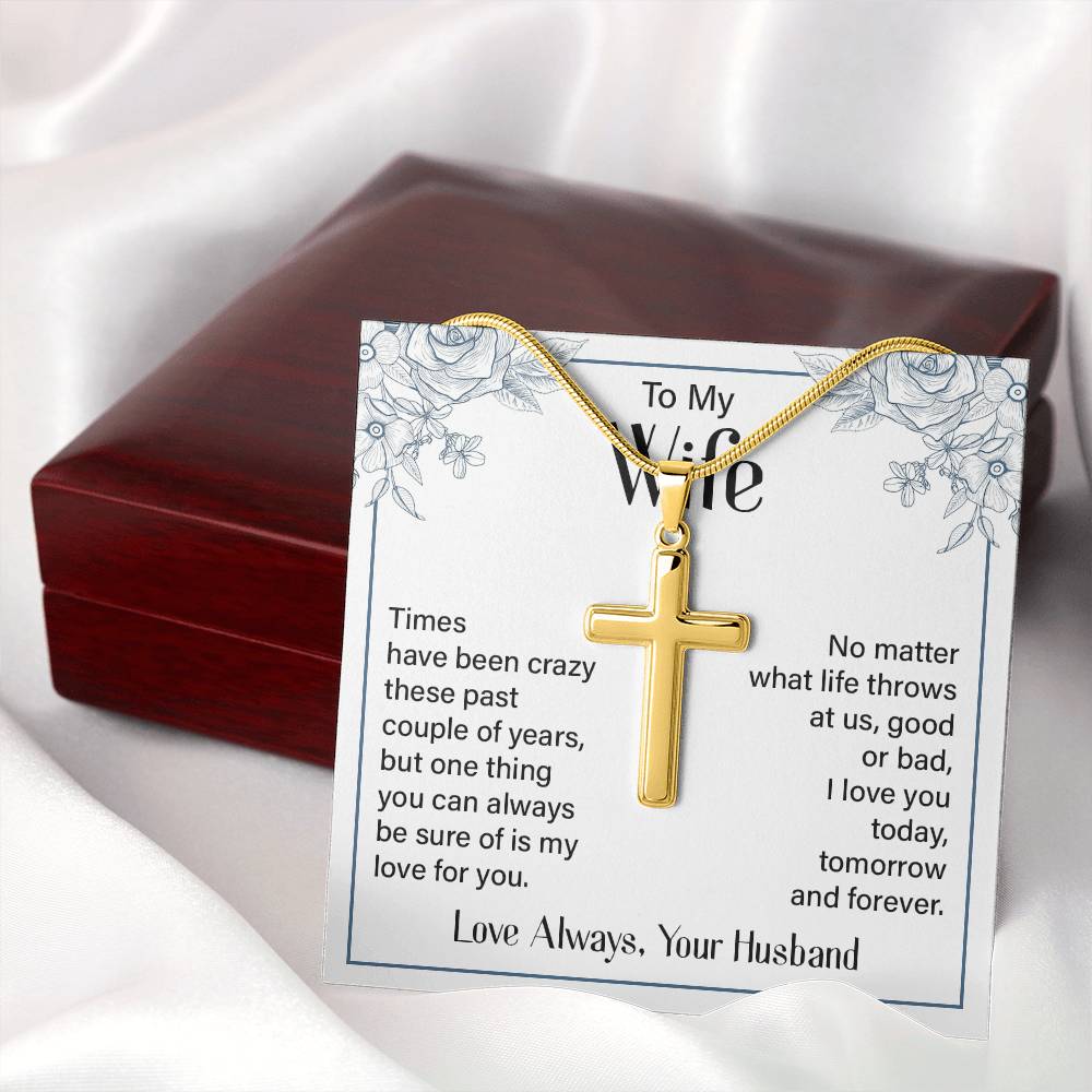 Artisan Cross Necklace - Snake Chain