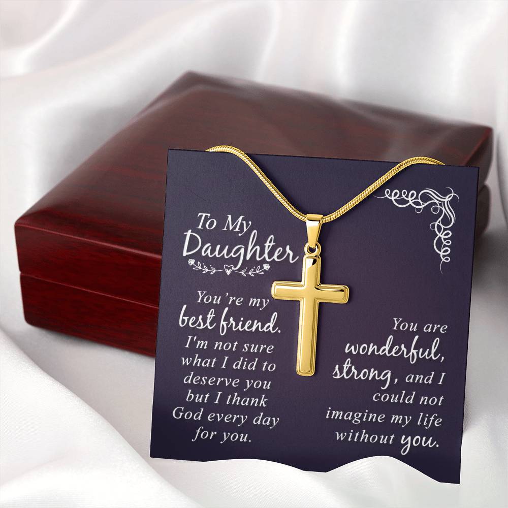 Artisan Cross Necklace - Snake Chain