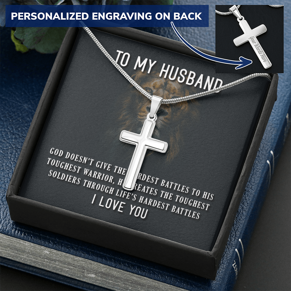 Personalized Cross Necklace - Snake Chain