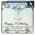 Personalized Cross Necklace - Snake Chain