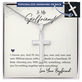 Personalized Cross Necklace - Snake Chain