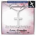 Personalized Cross Necklace - Snake Chain