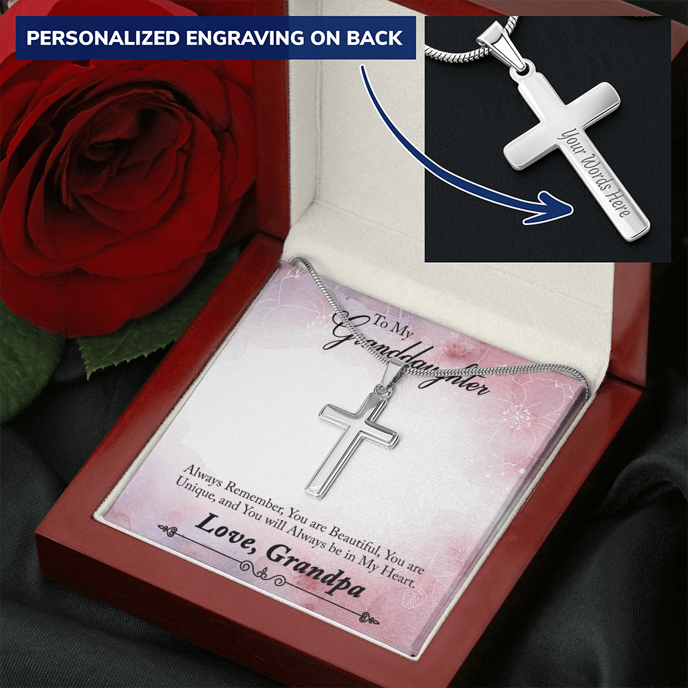Personalized Cross Necklace - Snake Chain