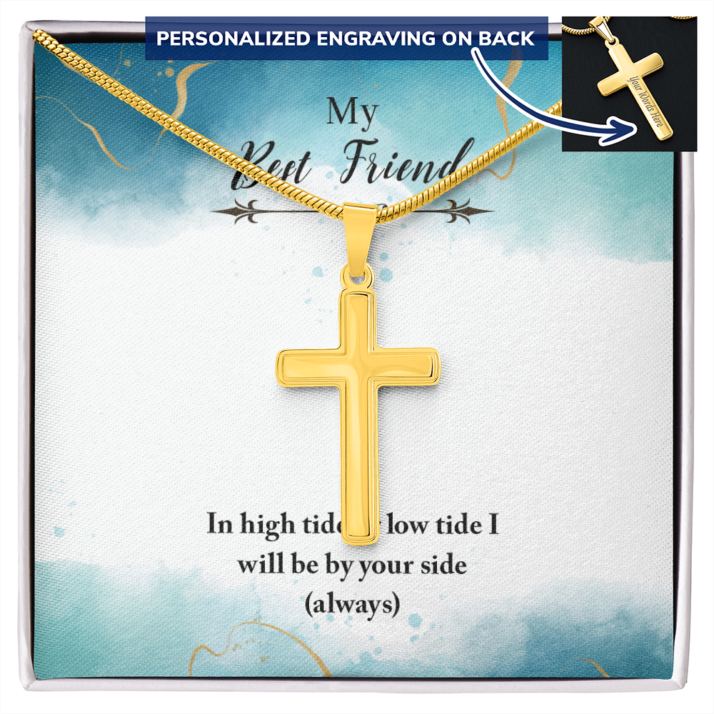 Personalized Cross Necklace - Snake Chain