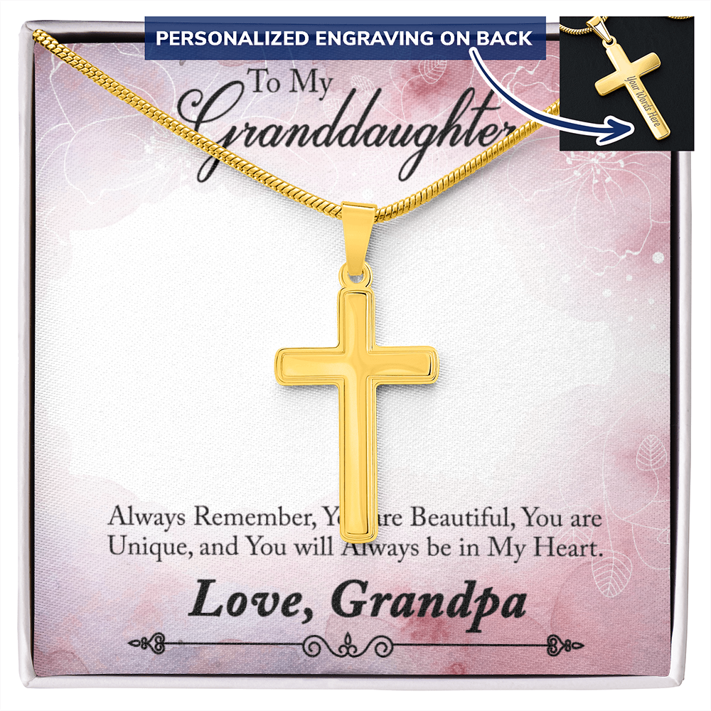 Personalized Cross Necklace - Snake Chain