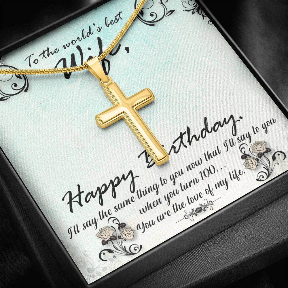 Personalized Cross Necklace - Snake Chain