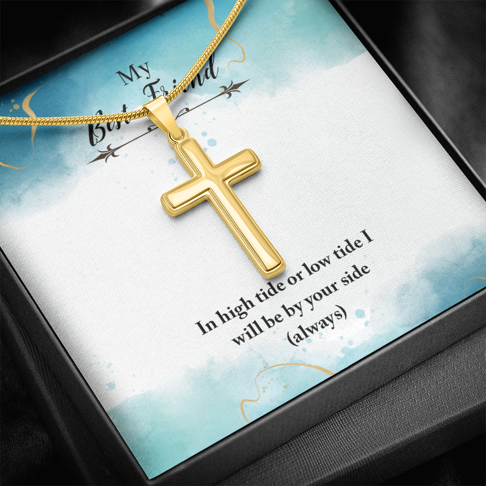Personalized Cross Necklace - Snake Chain