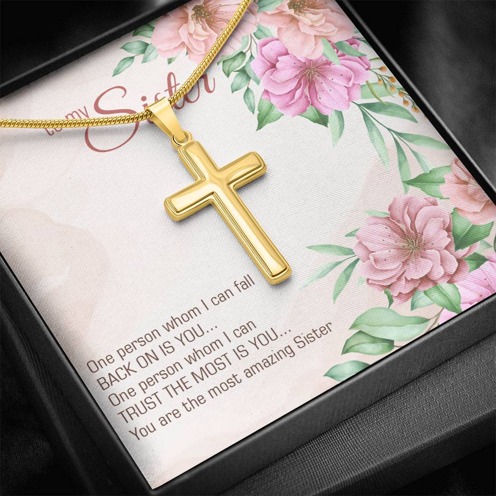 Personalized Cross Necklace - Snake Chain