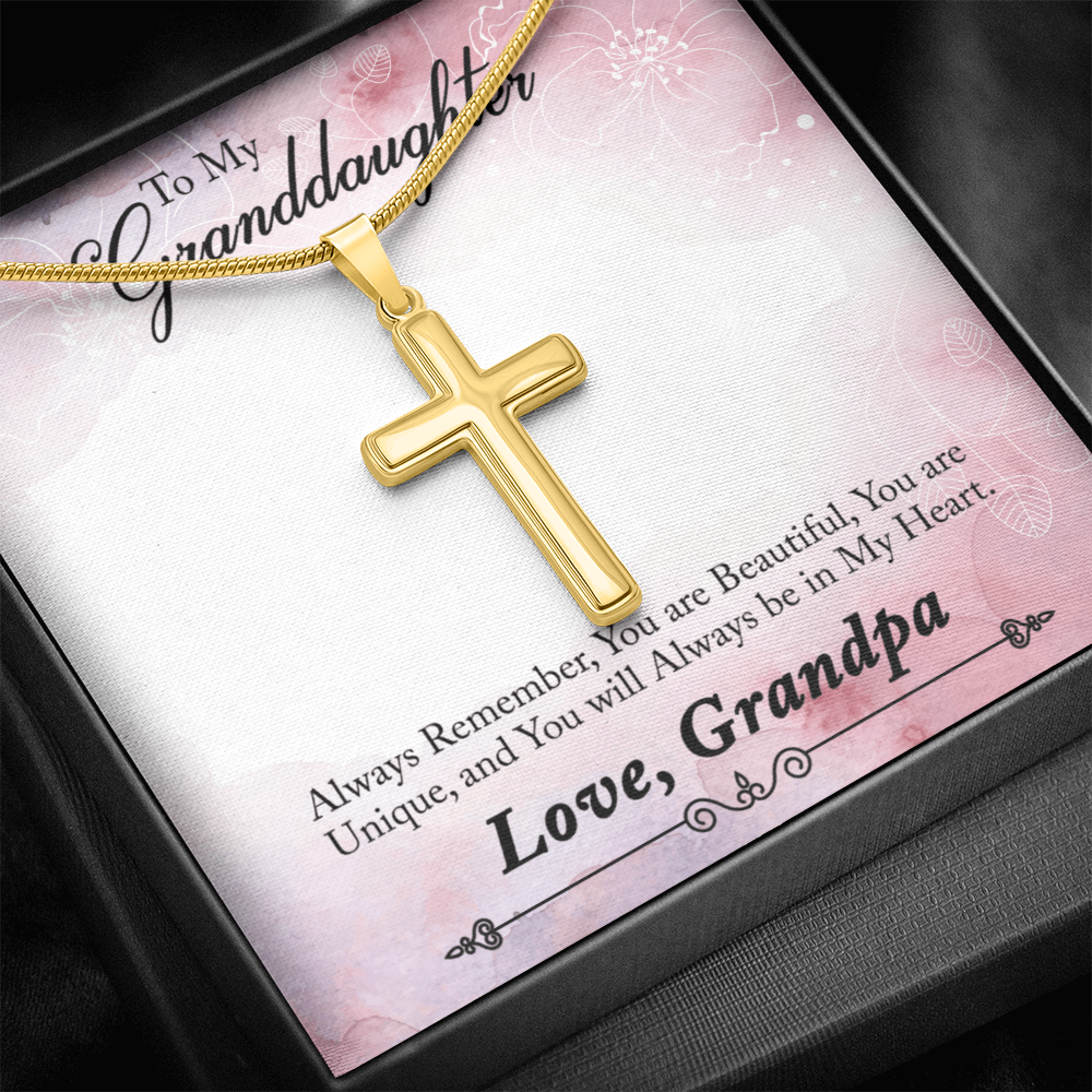Personalized Cross Necklace - Snake Chain