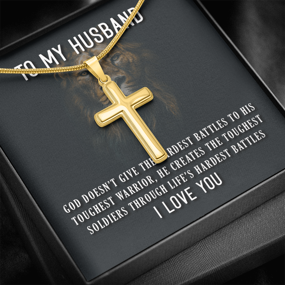Personalized Cross Necklace - Snake Chain
