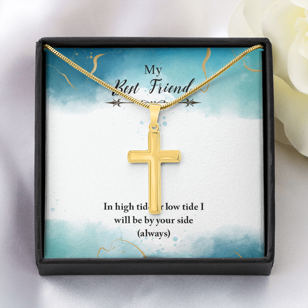 Personalized Cross Necklace - Snake Chain