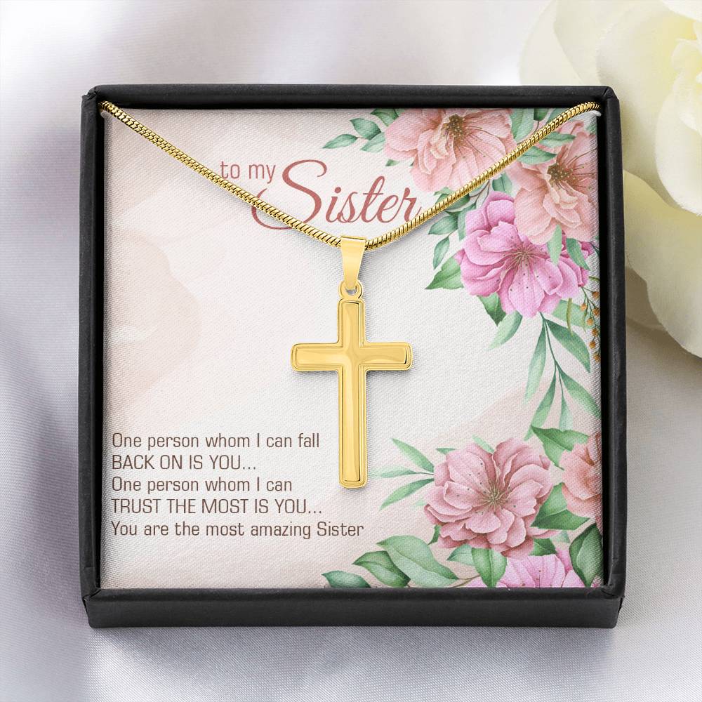 Personalized Cross Necklace - Snake Chain