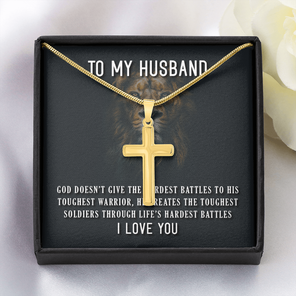 Personalized Cross Necklace - Snake Chain