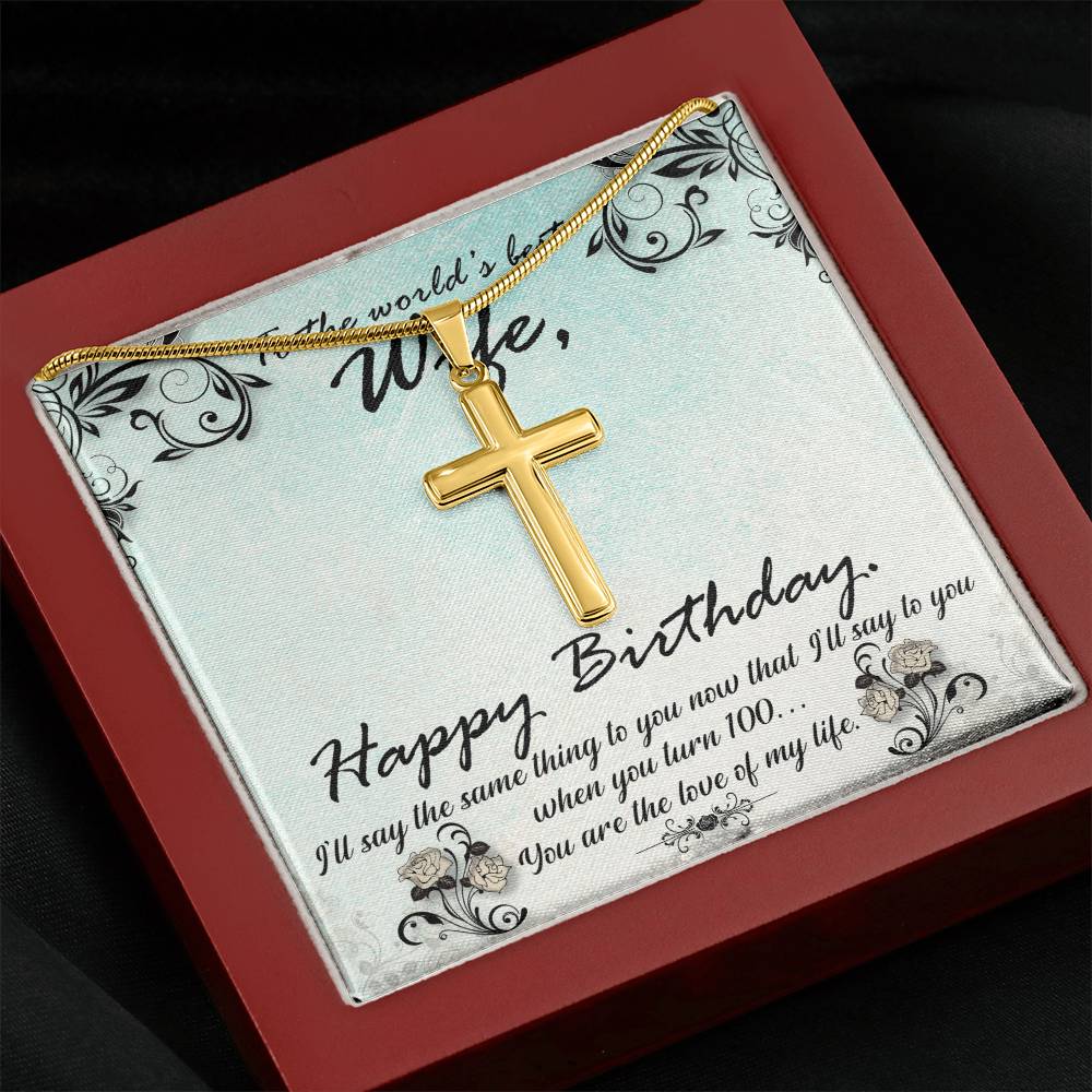 Personalized Cross Necklace - Snake Chain