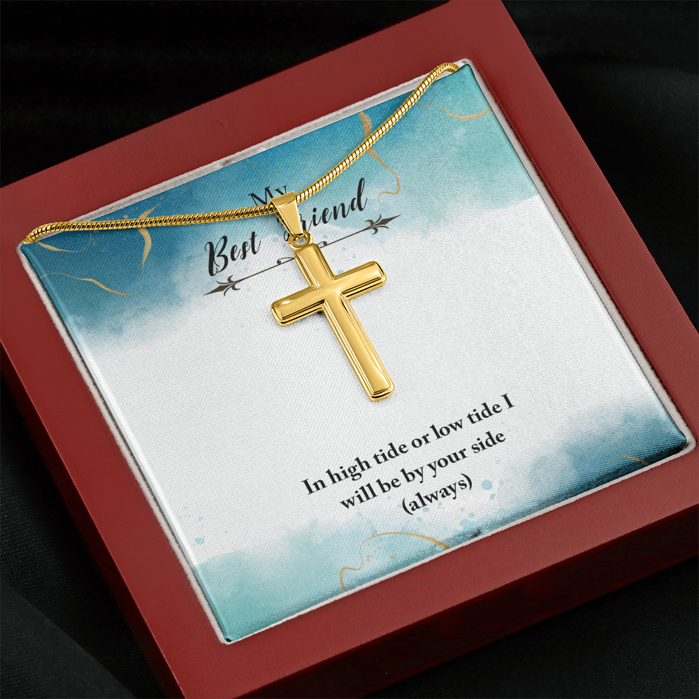 Personalized Cross Necklace - Snake Chain