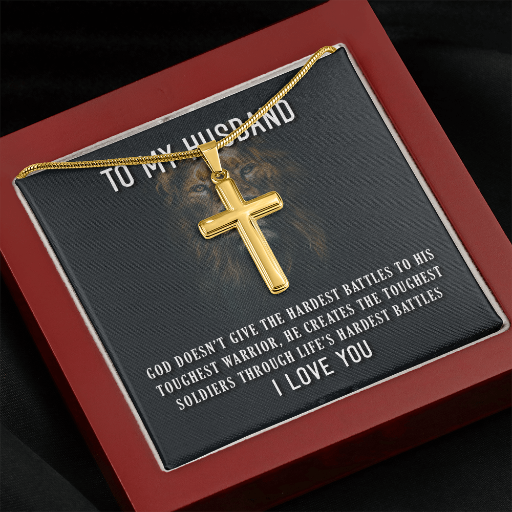 Personalized Cross Necklace - Snake Chain