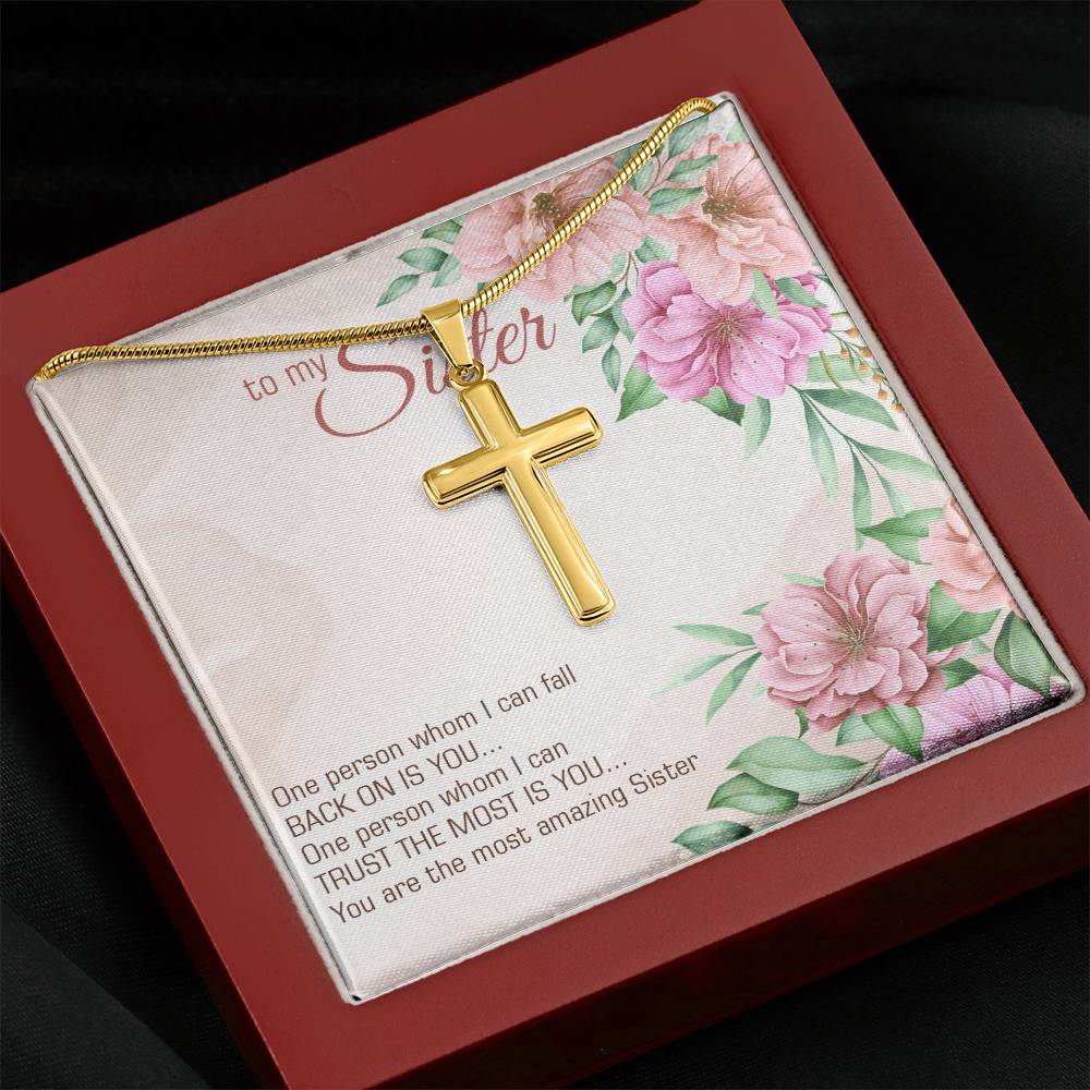 Personalized Cross Necklace - Snake Chain