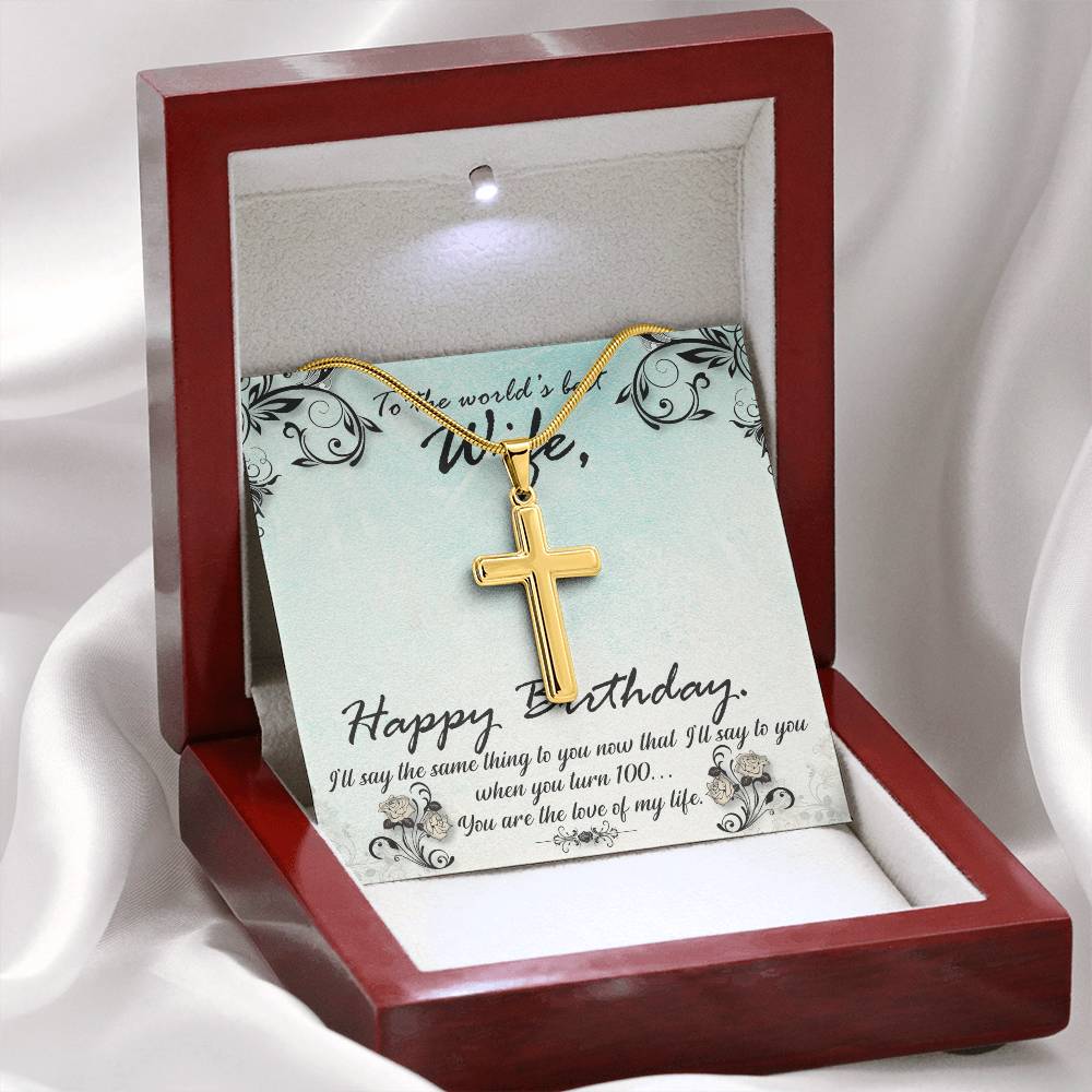 Personalized Cross Necklace - Snake Chain